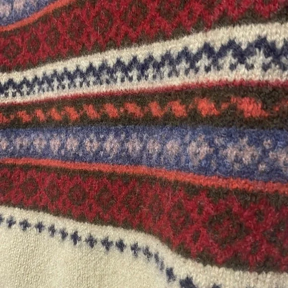 Vintage Paul Harris Nordic Fair Isle Shetland Wool Full Zip Sweater Sz S - Picture 7 of 16